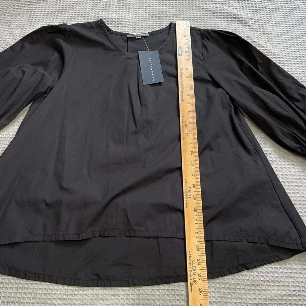New Bryn Walker Lucinda Blouse Top XXS Womens Black Organic Cotton Poplin - Picture 7 of 8